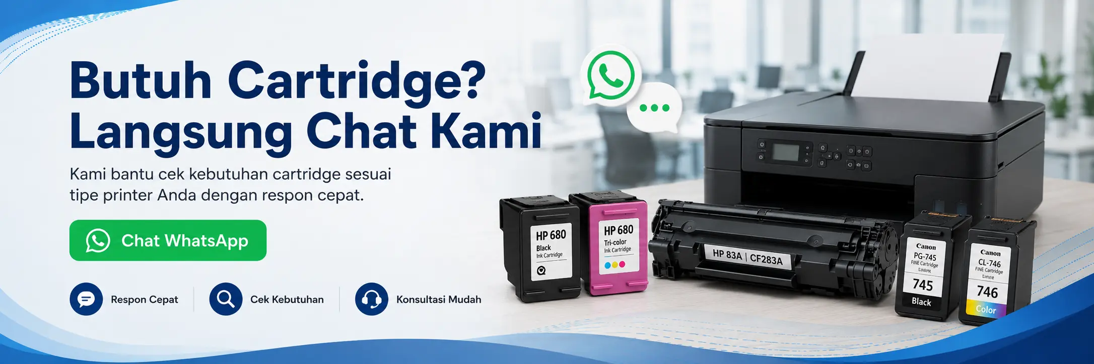 Banner Samudera Toner untuk cartridge printer baru dan bekas